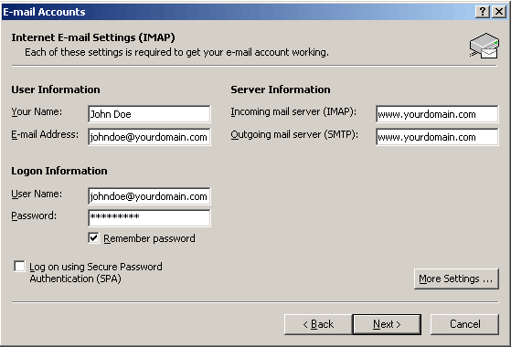 MS Outlook Email Setup